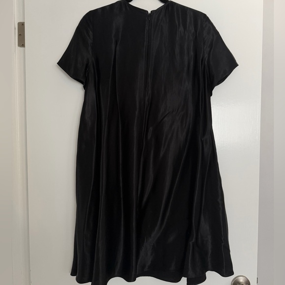 Banana Republic Black Aurelia Satin Trapeze Mini Dress - Picture 2 of 5